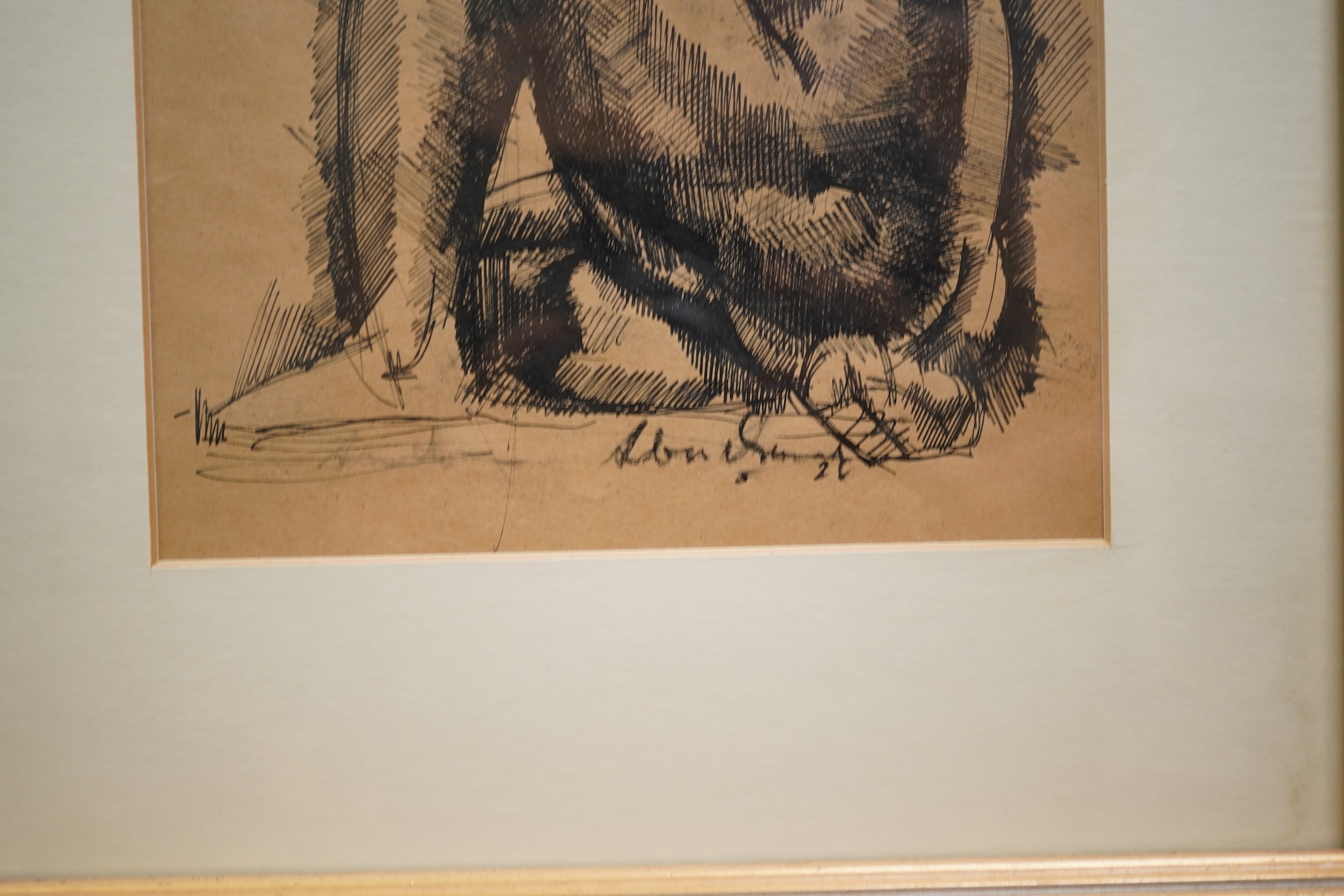 Vilmos Aba-Novák, Hungarian (1894-1941), Seated Nude